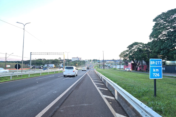 Obras noturnas na BR-277 vão alterar tráfego entre as avenidas JK e Mario Filho